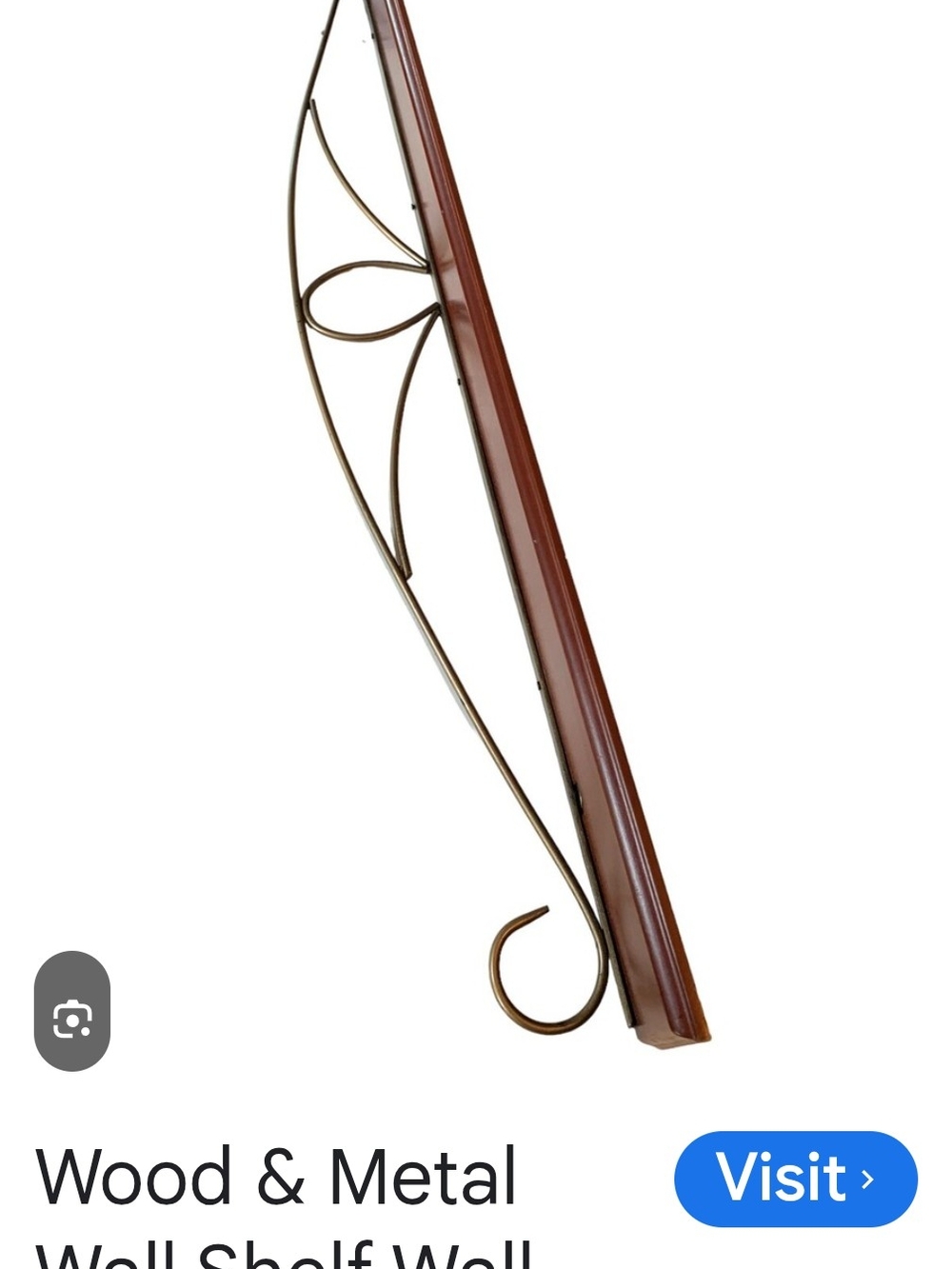 AT-1 Decorative Wood and Metal Wall Shelf Bracket in Brown and Bronze
